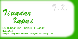 tivadar kapui business card